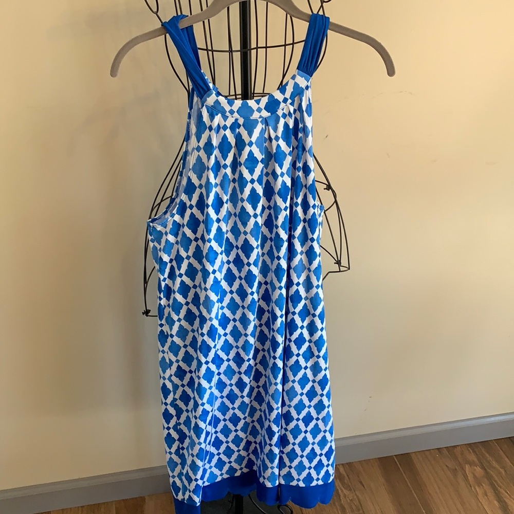 Mudpie midi dress with tie neck